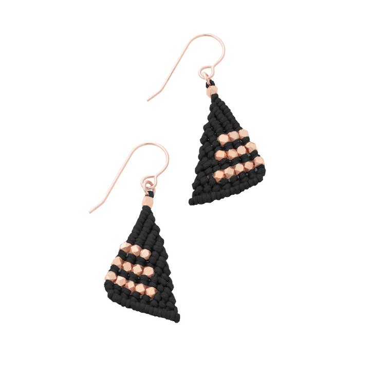 Mini Merolina Drop Earrings | Black for wholesale by Corda