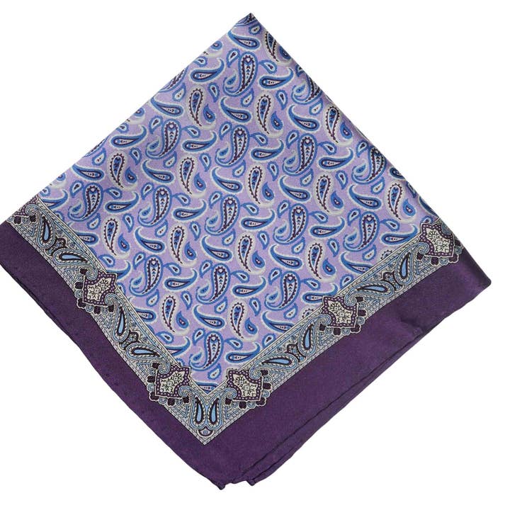 Dunstable Purple Silk Pocket Square for wholesale by Aristocrats Bows N Ties