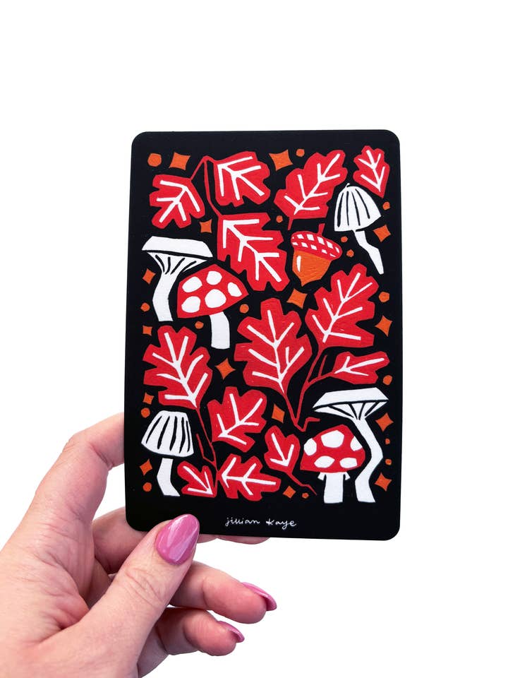 Fall Forest Floor | 4x6 Postcard Stationery for wholesale by Jillian Kaye Art