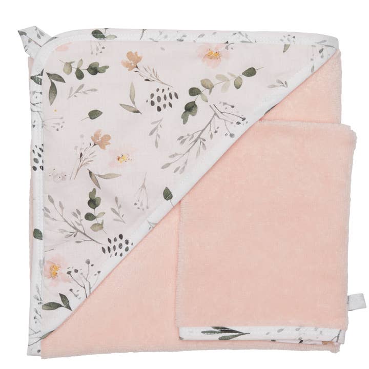 Bath cape+ glove - Sweet Garden - blush for wholesale by BB&Co