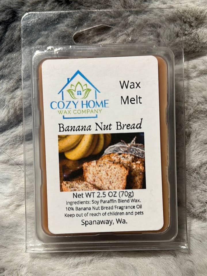 Banana Nut Bread 2.5oz Wax Melt for wholesale by Cozy Home Wax Company