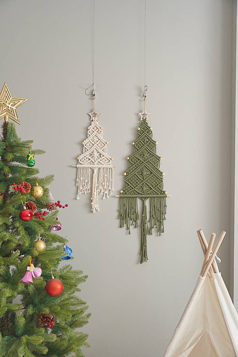 BeanDaikon - Wholesale Christmas Decoration - Boho Christmas Tree Wall Hanging - X3211