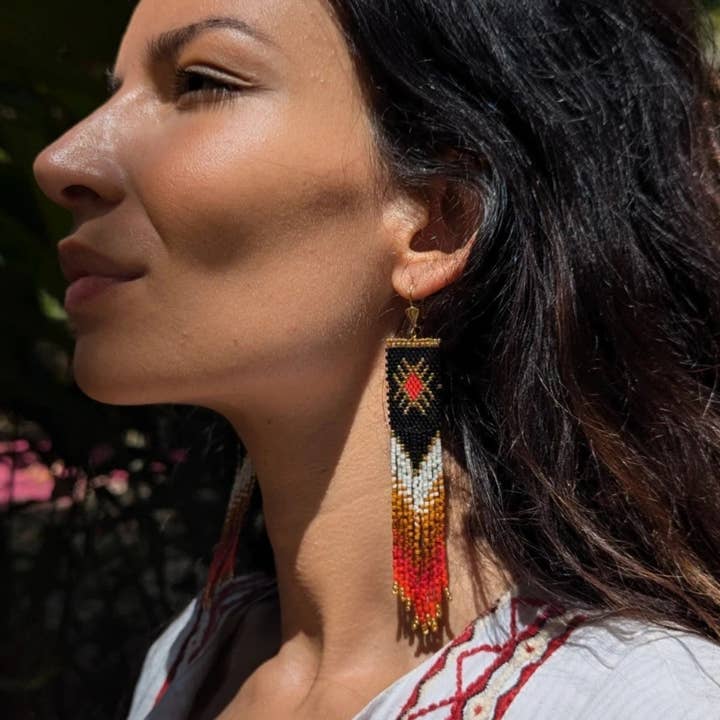 Agua del Río - Wholesale Dangle Earrings - Earrings handmade with Miyuki beads - ROJA2