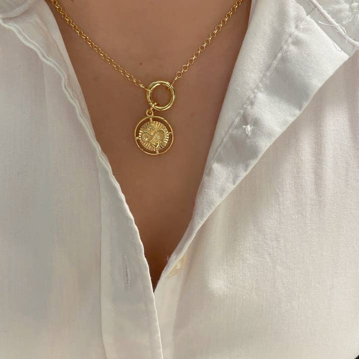 GoldFi - Wholesale Individual Charm/Pendant - 18k Gold Filled Heart Star Infinity Love Charm Spokes From C5