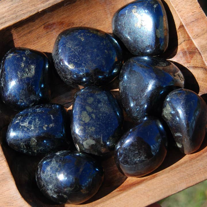 Caspar Curiosities - Wholesale Spiritual Stone/Crystal - RARE Covellite Crystal Tumbled Stones, Peru2