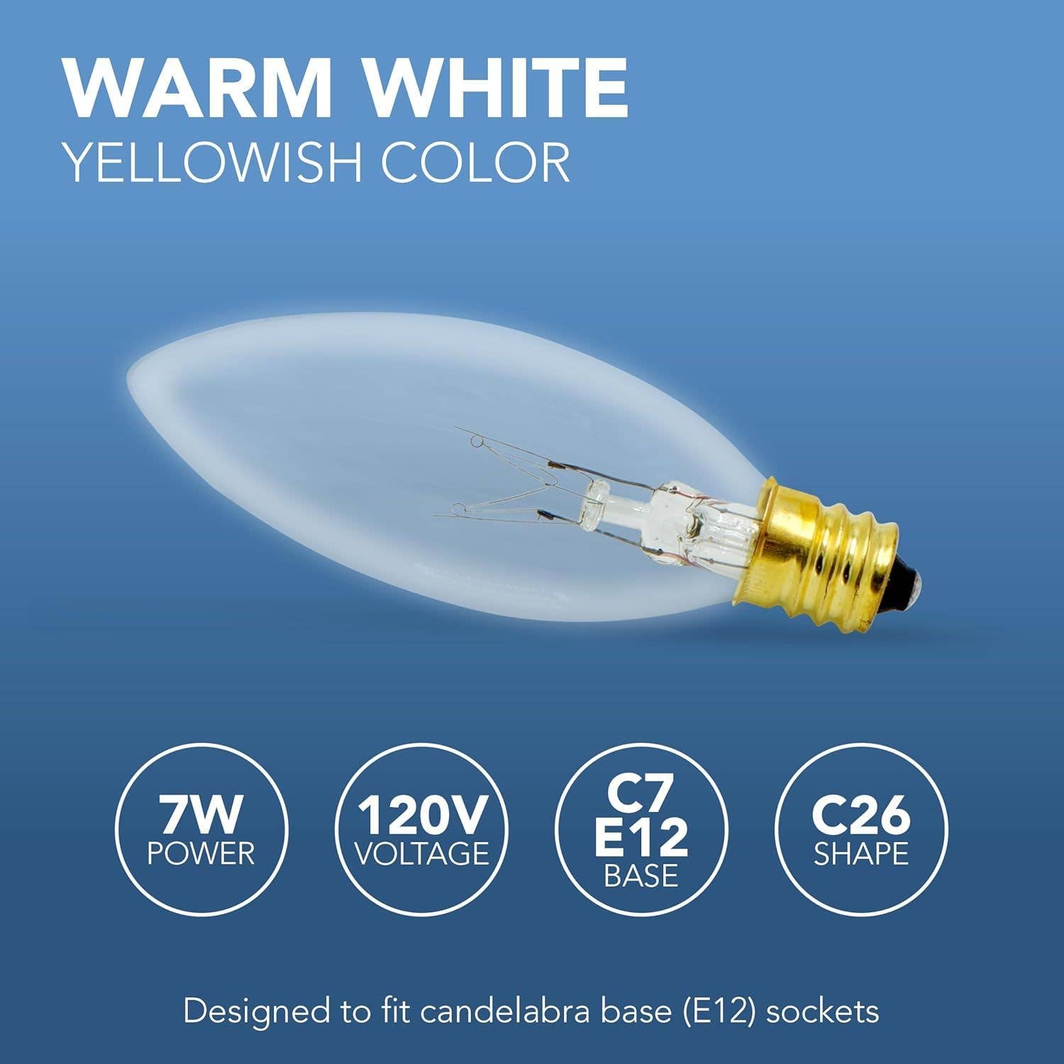 4E's Novelty - Vente Ampoule/spot - 4E's Lot de 12 ampoules de rechange E12 7W pointe torpille transparente3