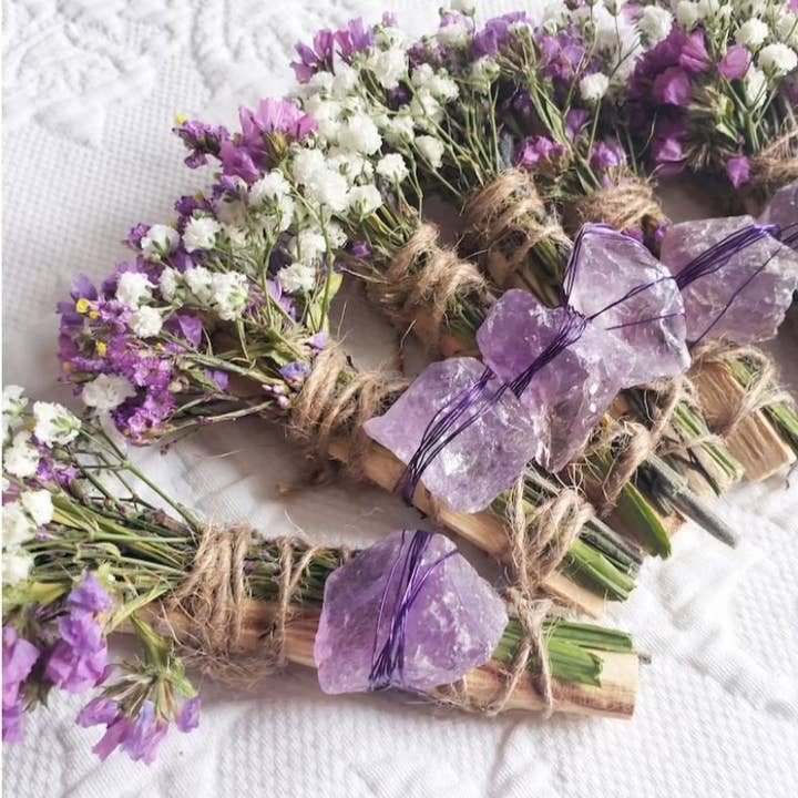 CharlieHaze - Wholesale Smudge Stick - Amethyst, Lavender and Palo Santo Smudge Stick3