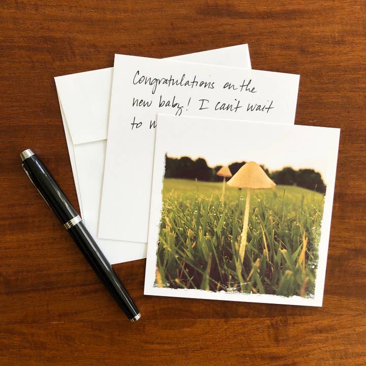 Cogumelo em branco cartão por atacado de Whispered Light Greeting Cards