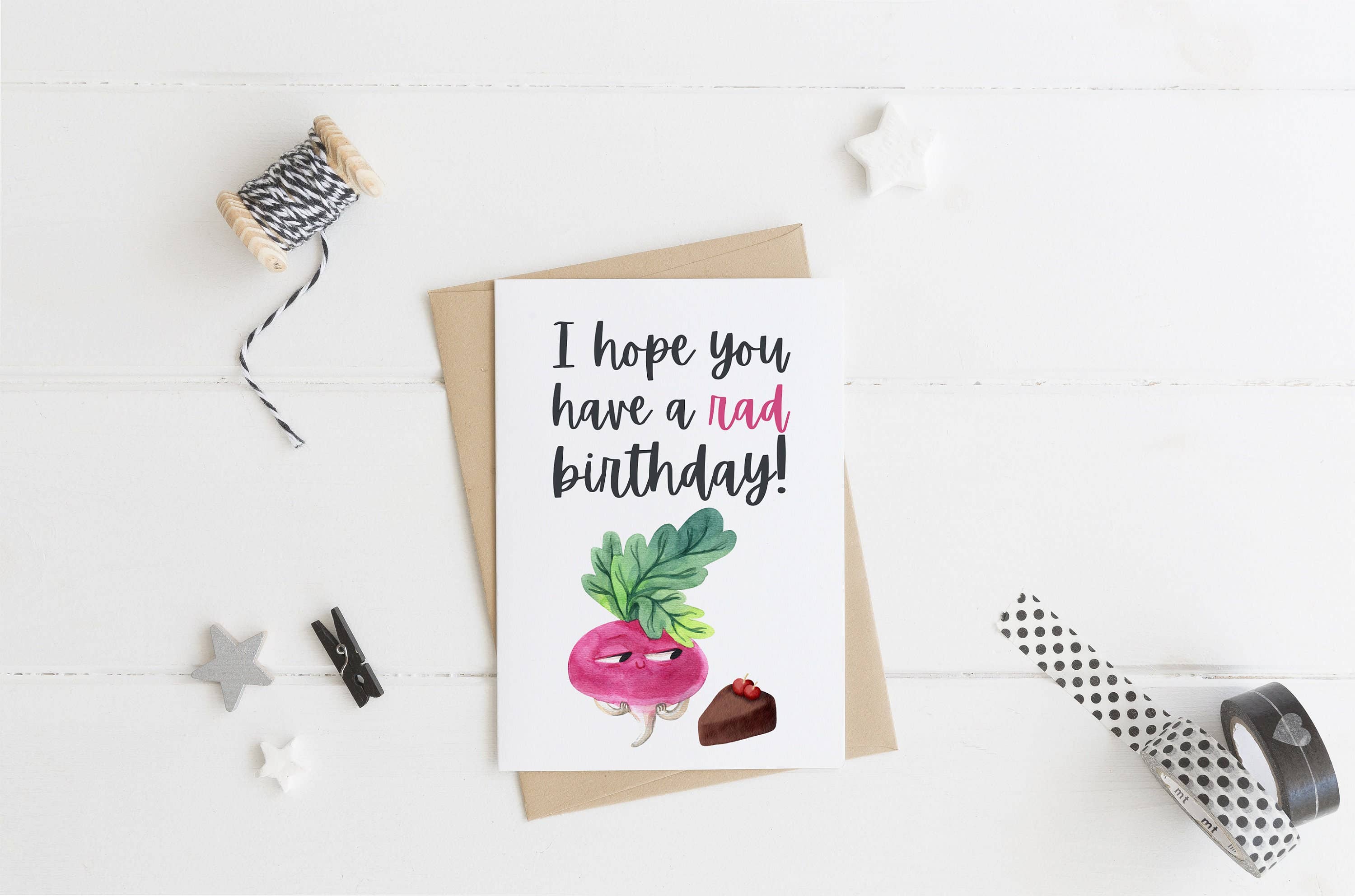 The Highland Literary Co. – postal de parabéns por atacado – Espero que você tenha um aniversário radical - cartão de aniversário engraçado3