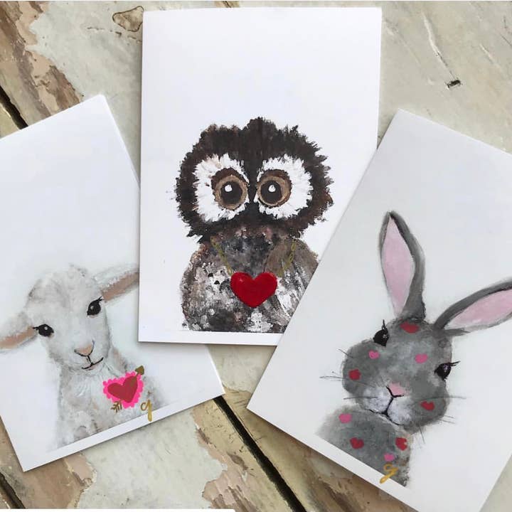 claire jordan designs - Vente Cartes de Saint-Valentin - Lamby Heart | Carte Saint-Valentin | Vierges