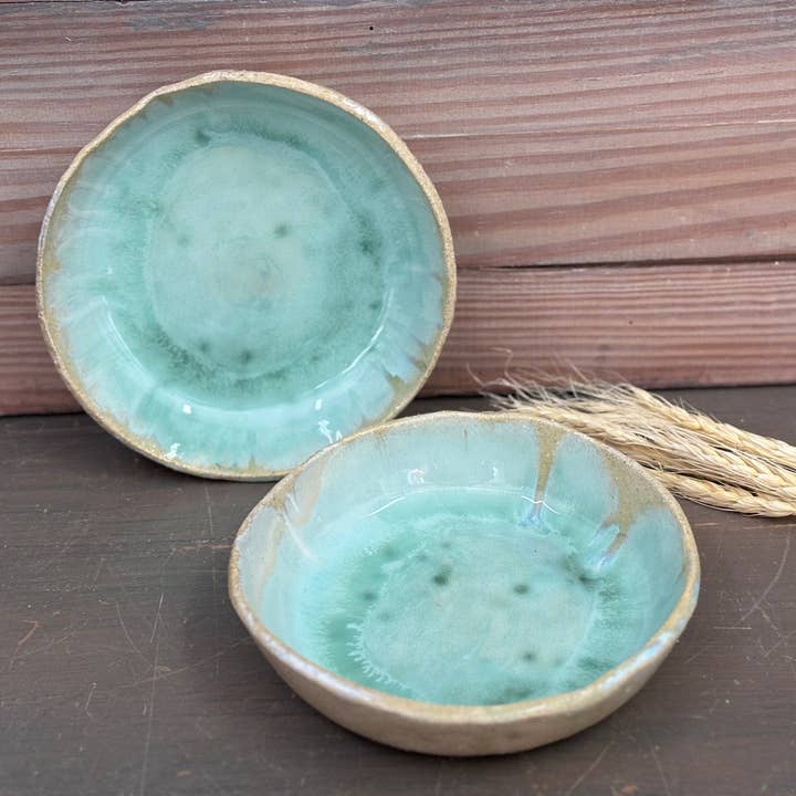 veronicaruizceramica - Wholesale Decorative Plate/Dish/Bowl - Sea green handcrafted plate – Glaze with local ashes6