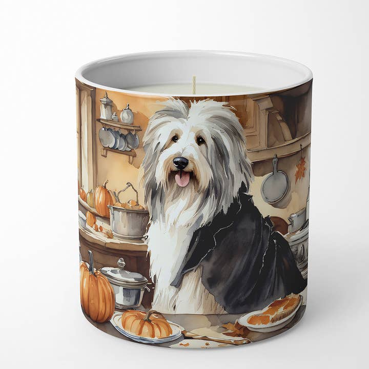 Caroline's Treasures - Wholesale Jar/Filled Candle - Bearded Collie Fall Kitchen Pumpkins Decorative Soy Candle6