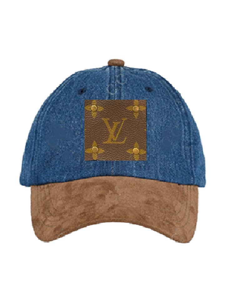 Upcycled Twill and Suede Cap for wholesale by Embellish Your Life