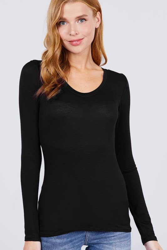Active Basic | Active USA - Venta al por mayor Jersey corto de punto - Mujer - Top de manga larga con cuello redondo11