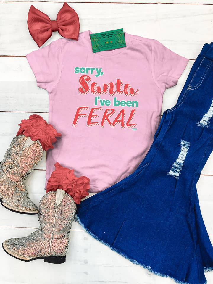Enfants Désolé Père Noël J'ai Été Sauvage Tee pour la vente par Flying S Company