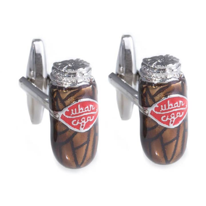 BeyBerk International - Wholesale Cufflinks - Rhodium Plated Cigar Cufflinks