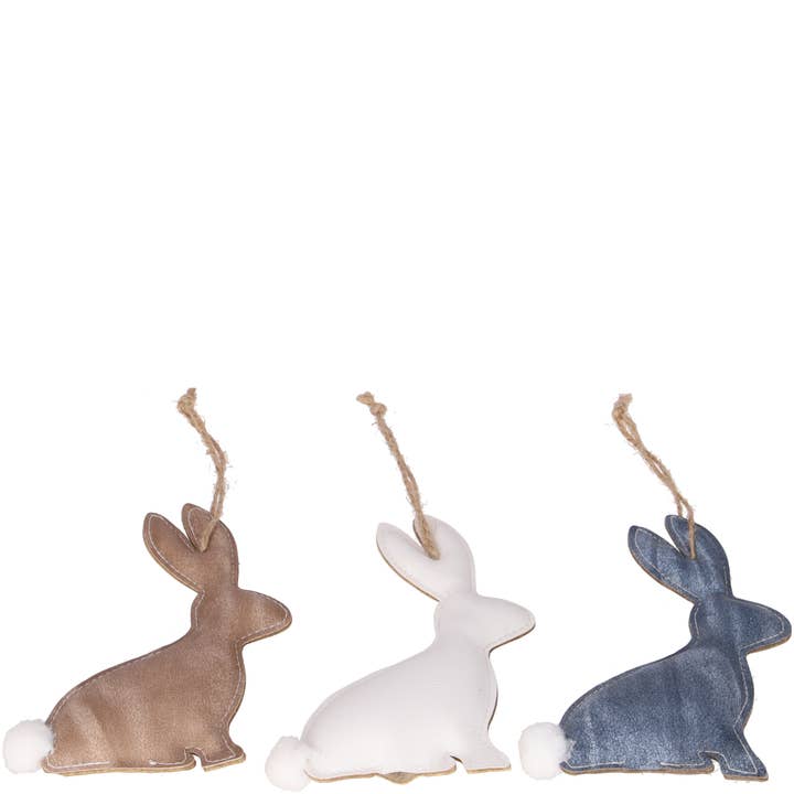 Riesa Leather Rabbit for Hanging L9cm H15cm for wholesale by Vosteen