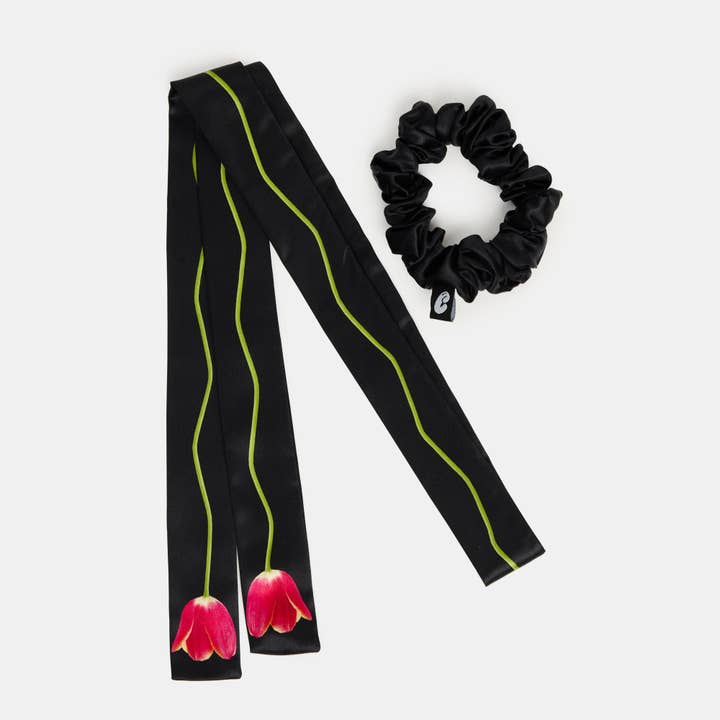 Silk Tie Scrunchie in Tulip for wholesale by CHUNKS