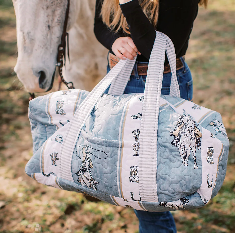 Ida Mae Home - Vendita all'ingrosso Sacca da viaggio - Donna - Borsone da viaggio trapuntato Marshall Western Cowboy Stripe0