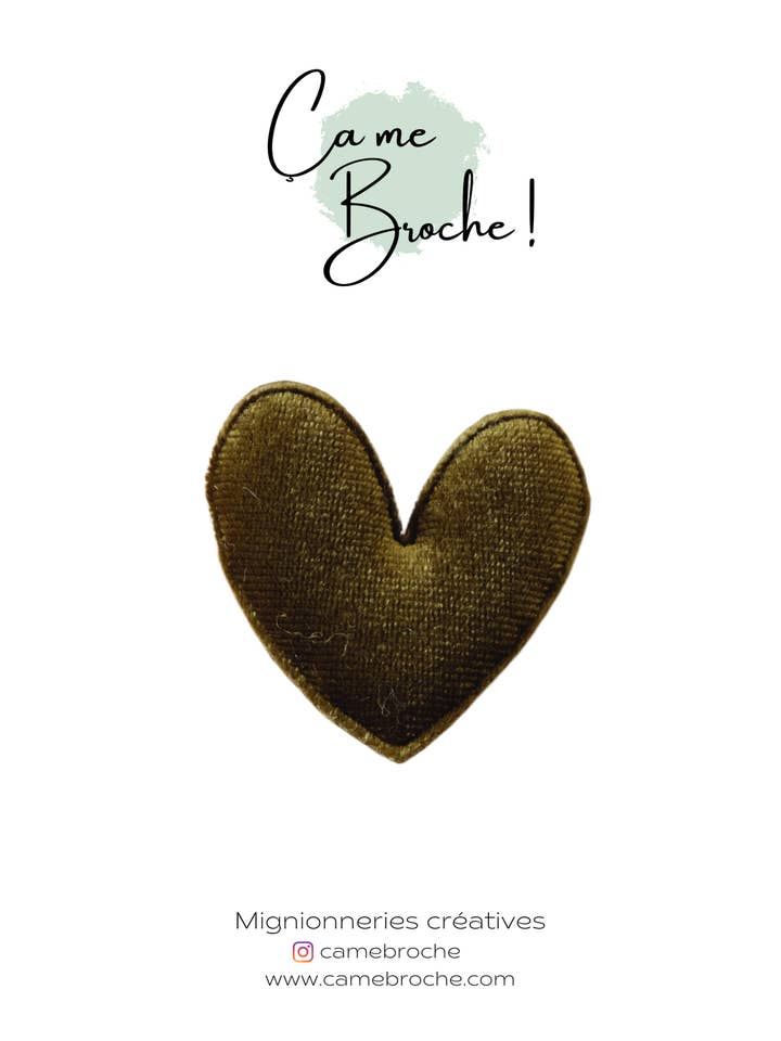 Velour heart brooches for wholesale by Camebroche