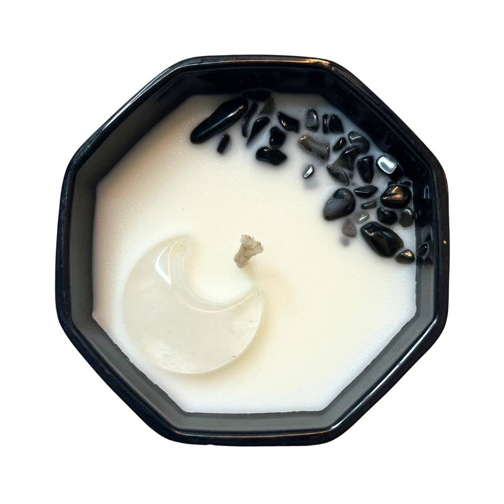 Earths Elements Wholesale - Wholesale Jar/Filled Candle - Crystal Candle, Moon Phase - pack of 63