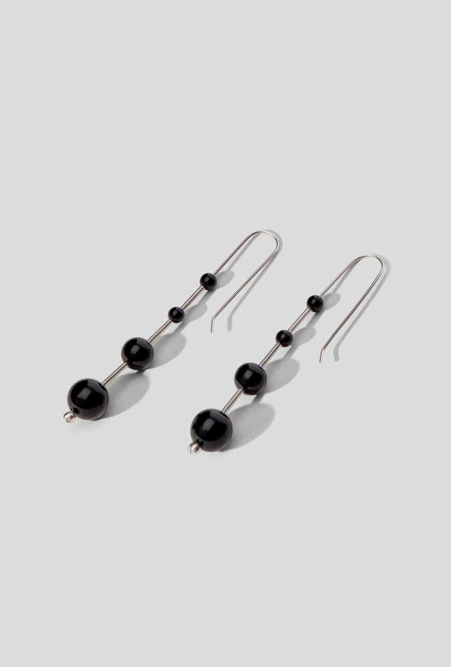 Maslo Jewelry – wholesale Dangle earrings – Idole Earrings Large Black Onyx0