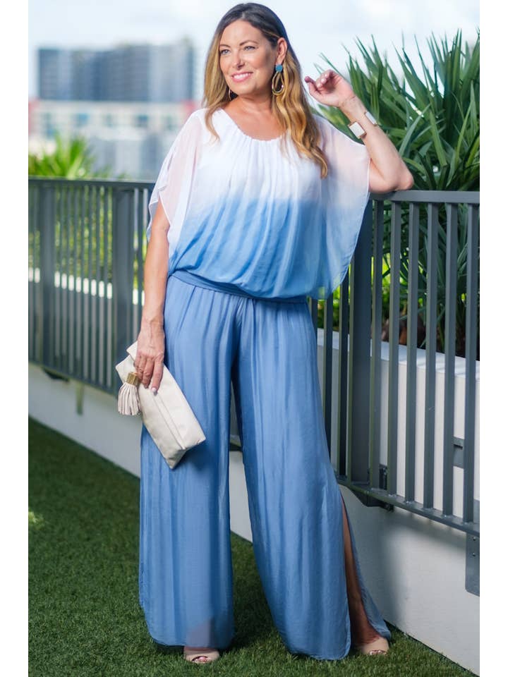 TINA Stephens Italy/Tees By Tina - Wholesale Pants - Women's - Eva Silk Side Slit Pant (PL206)3