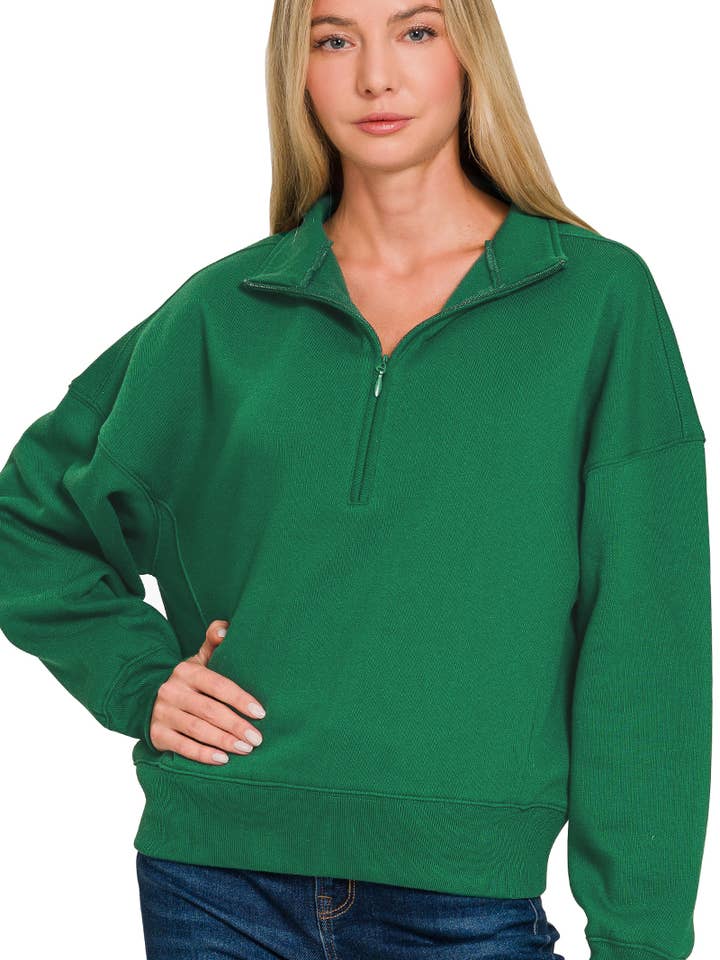 .1120 Felpe in Pile con Collo Alto e Mezza Zip SI-28742 per la vendita all'ingrosso da parte di 42POPS