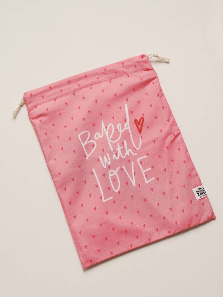 Baked with Love Bread Bag *New Closure* for wholesale by Doe A Deer