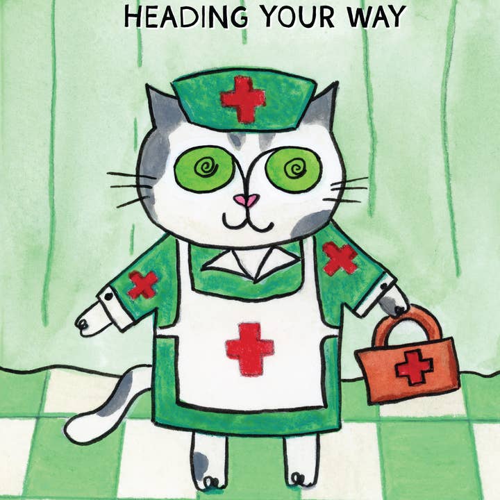 Over the Mewn - Wholesale Valentine's Day Card - 'Healing Purrs' Get Well Card1