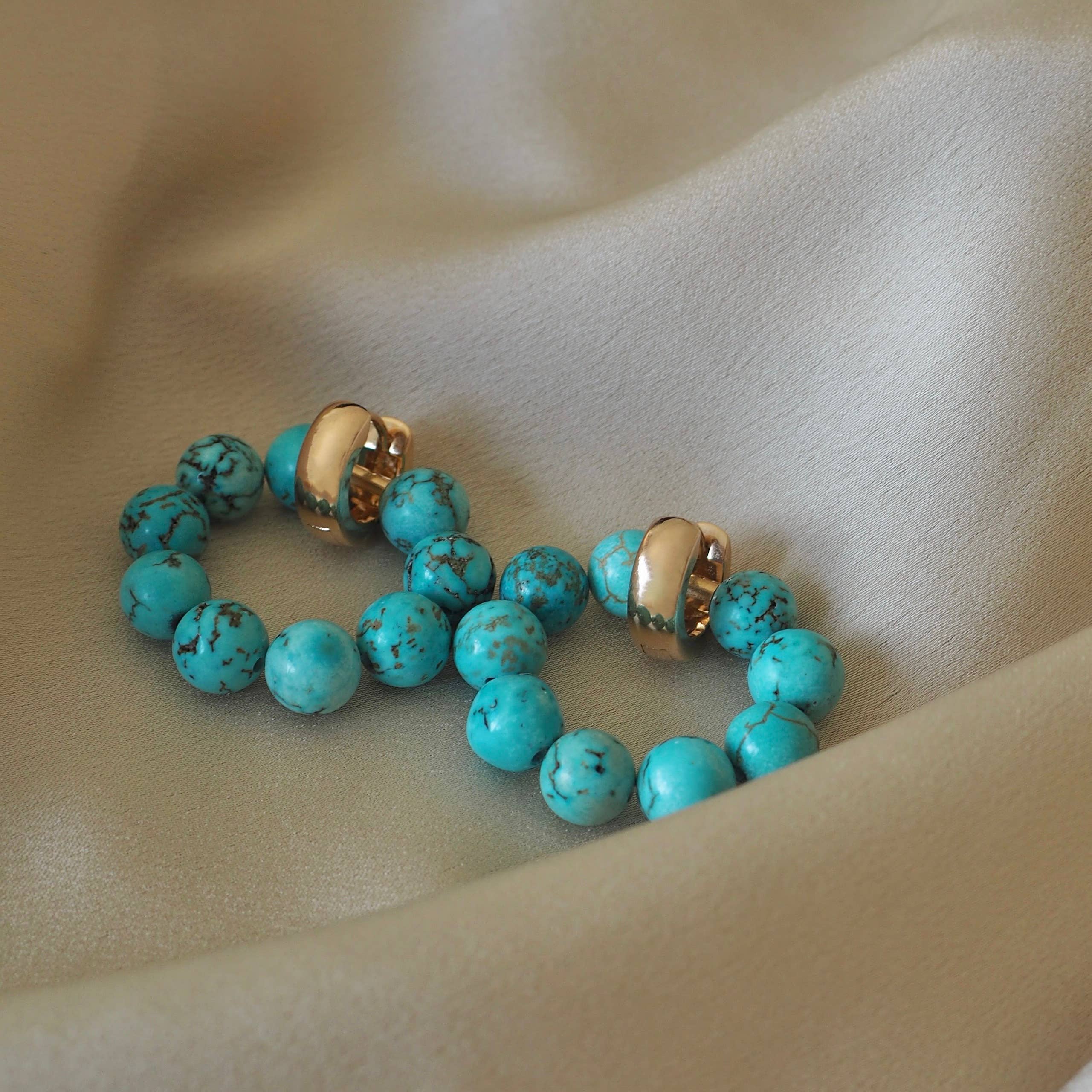 Masha soon - Wholesale Hoop Earrings - Armante Turquoise Earrings