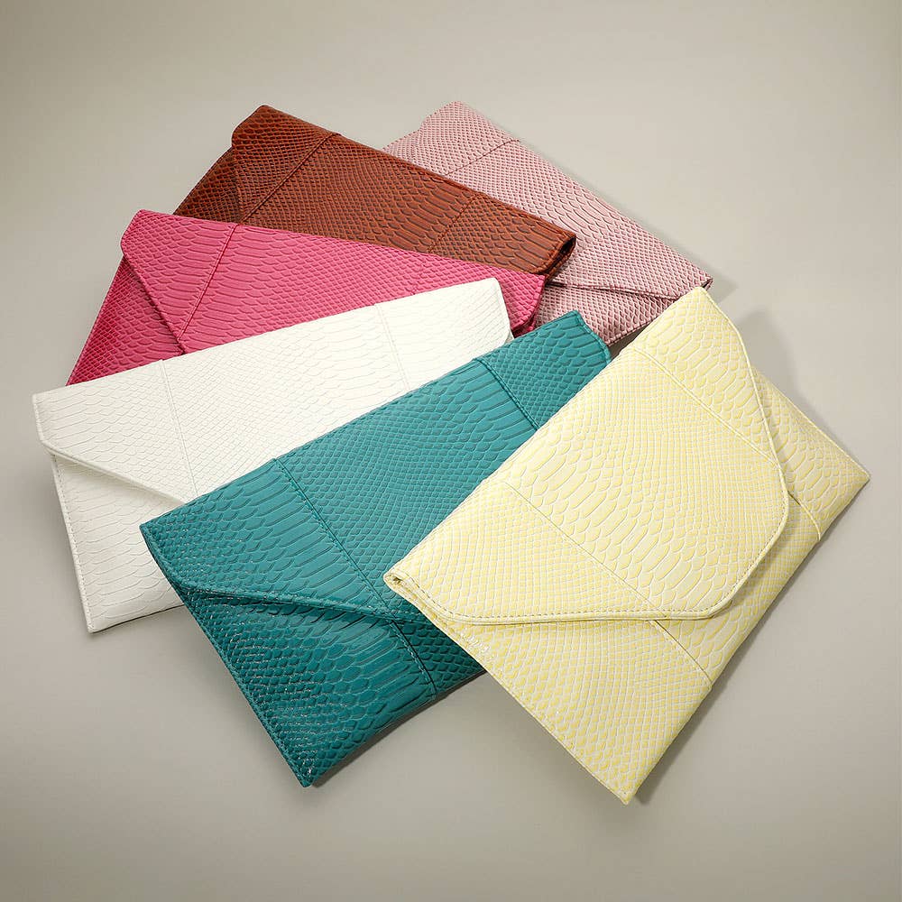 Sensibling Corp. - Wholesale Clutch Bag - Women's - Snake Skin Patterned Envelope Clutch / Shoulder Bag18