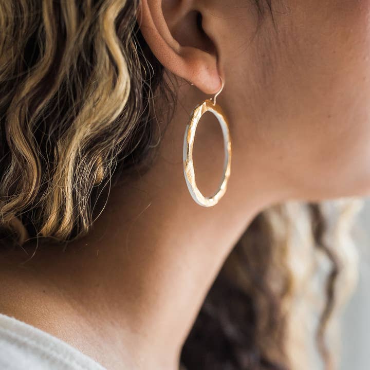 Jenna Vanden Brink Ceramics - Wholesale Dangle Earrings - Gold Ring Drops