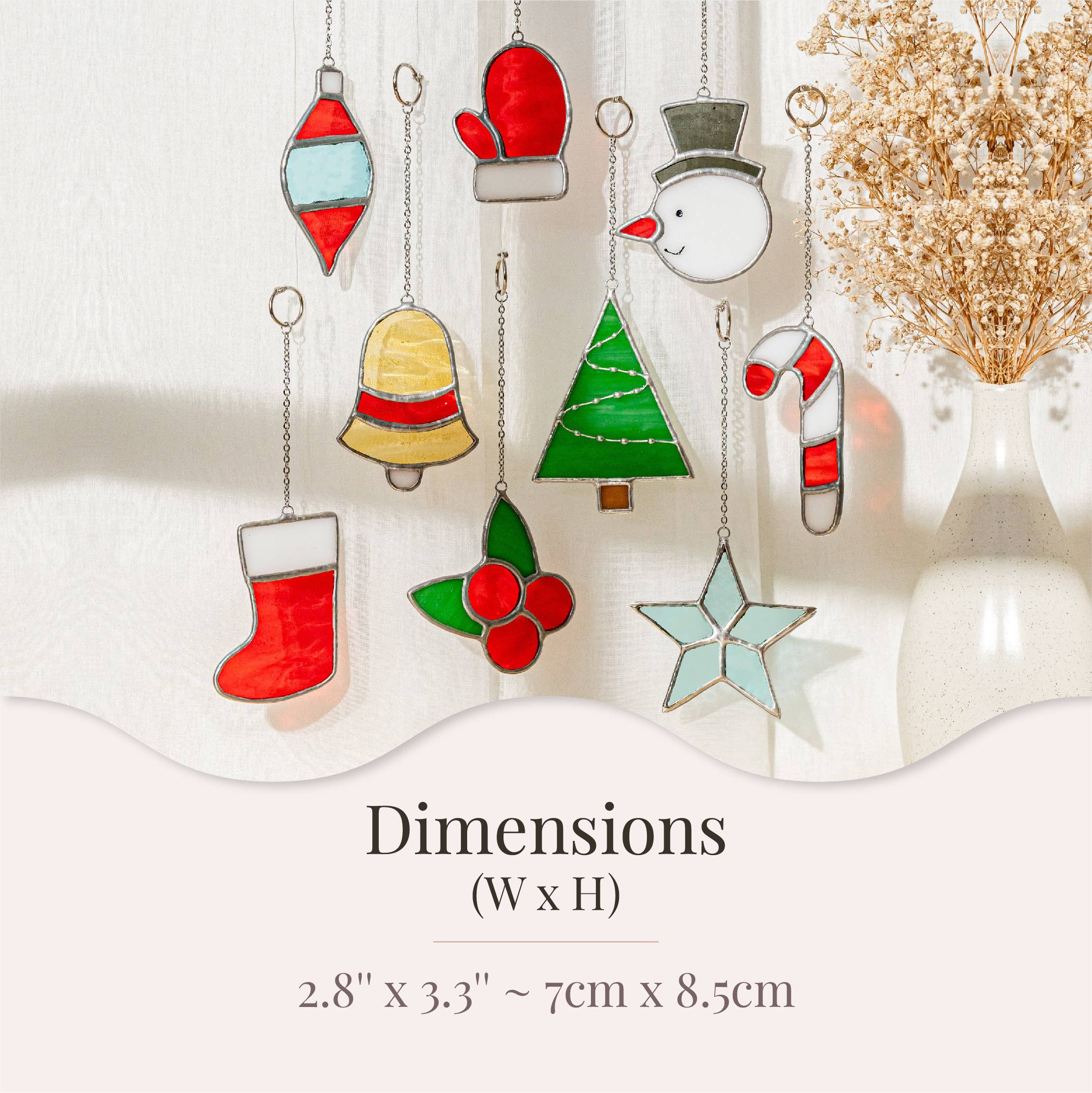 MondoBellissimo – wholesale Suncatcher – Stained Glass Xmas Ornament Suncatcher for Festive Decor F901