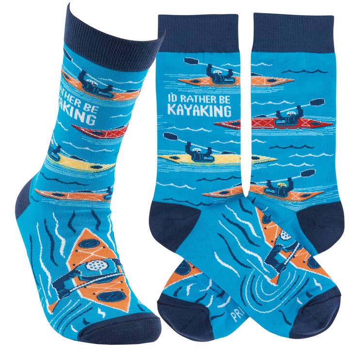Primitives by Kathy - Wholesale Socks - Unisex - Rather Be Kayaking Socks