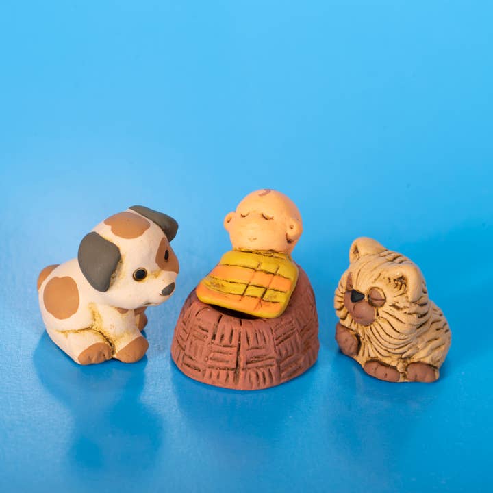 Lucuma Designs - Wholesale Nativity Scene Decor - Cozy - Mini Nativity Set of 6, 1" H - Artist Made4