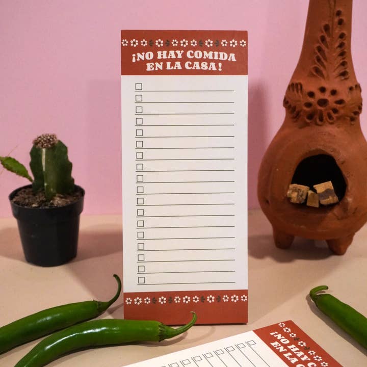 Erica Alfaro Designs - Wholesale Notepad - No Hay Comida En La Casa Grocery List Magnetic Notepad3