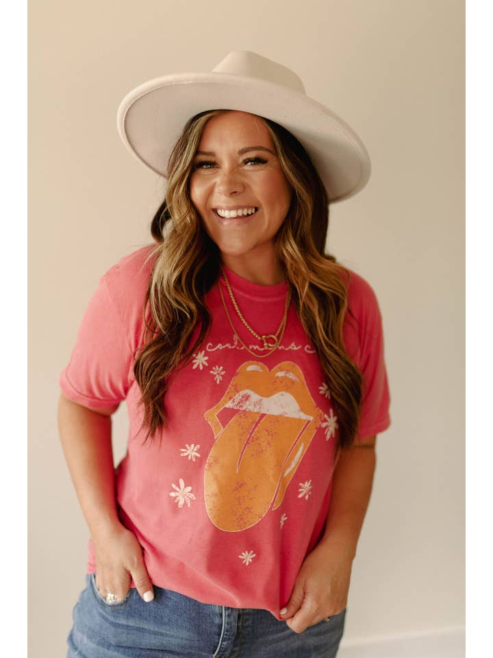 Whitney | Chaudoin Creations - Wholesale Screen Printed T-Shirt - Women's - Cool Mom Club Floral + Tongue Graphic Tee