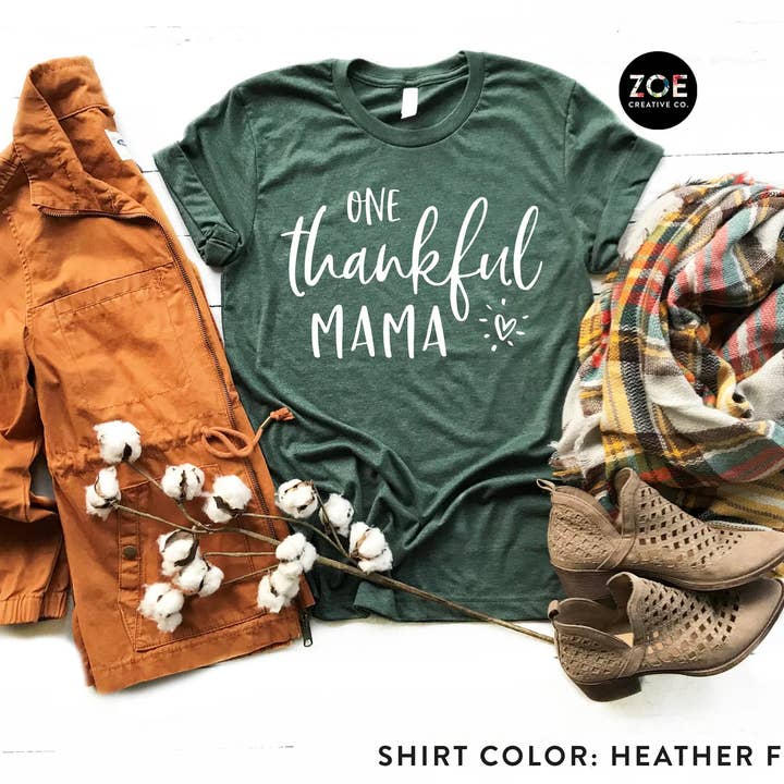 En tacksam mamma-skjorta, Thanksgiving Mom Shirt, Ny mamma för wholesale av Zoe Creative Co