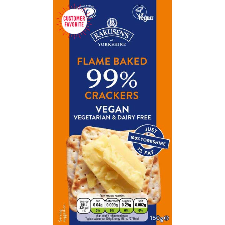 Flame Baked 99% crackers voor wholesale door Rakusen's