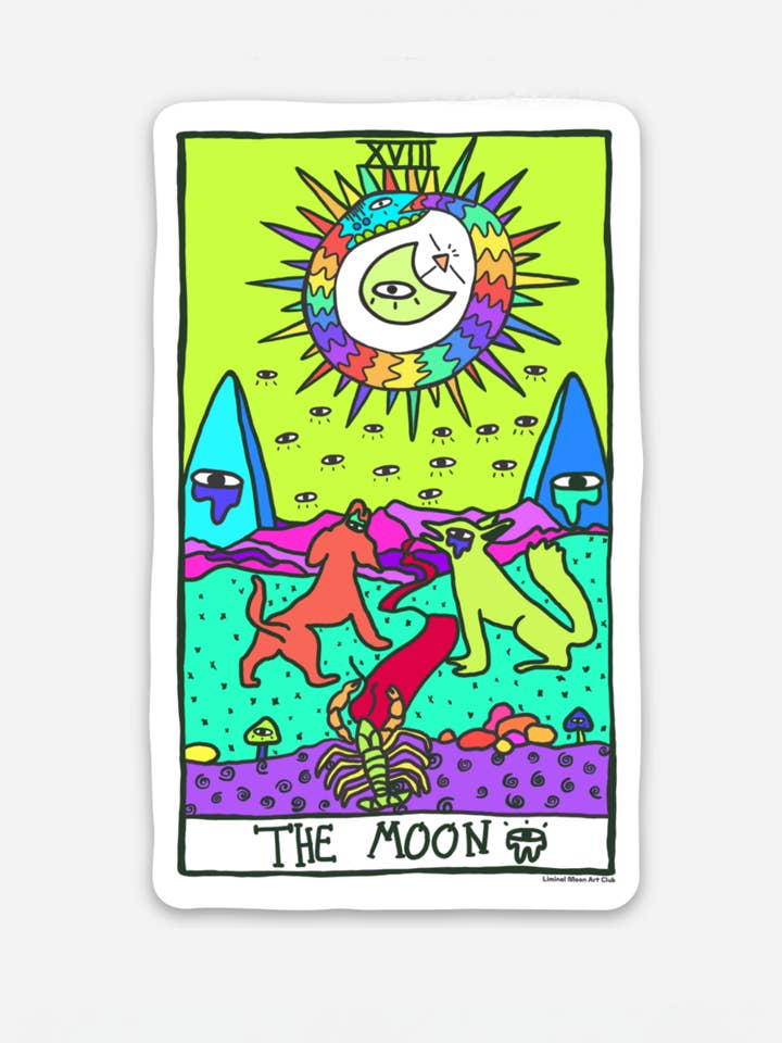The Moon Tarot Sticker for wholesale by Liminal Moon Art Club