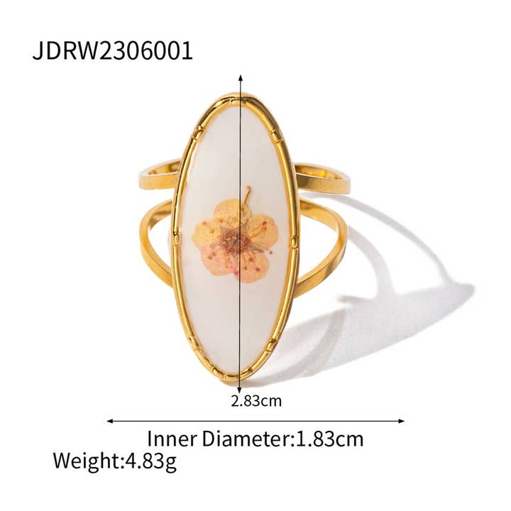 ACCITY - Wholesale Cocktail/Statement Ring - IMMORTAL FLOWER STAINLESS STEEL RINGS FOR WOMEN_CWAJE0610