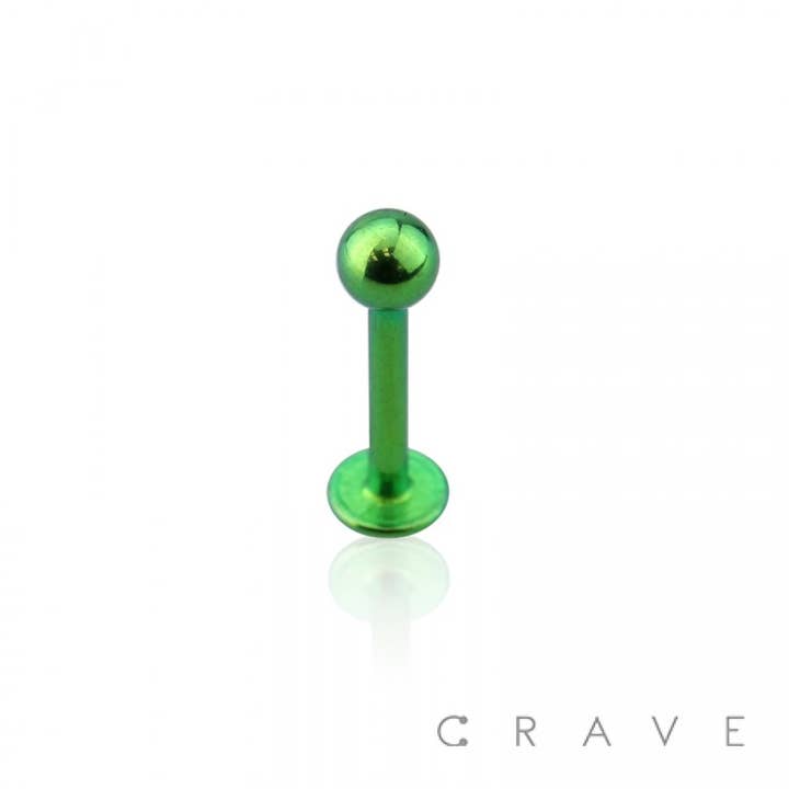 CRAVE - Wholesale Lip Ring - ION PLATING OVER 316L SS LABRET WITH BALL1