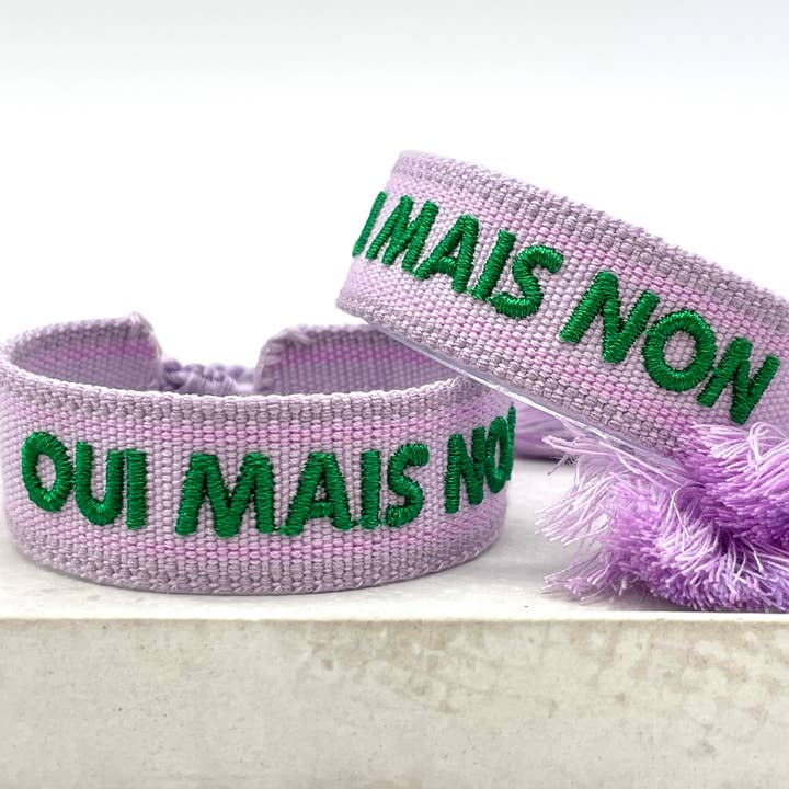 Parsley & Pepper - Wholesale Woven/Braided Bracelet - OUI MAIS NON statement bracelet woven, embroidered1