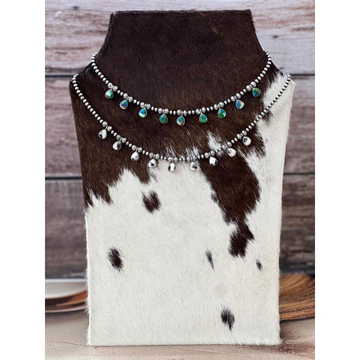 Nizhonitradersllc - Wholesale Beaded/Pearl Necklace - Handmade Sterling Silver Multi Stone Beaded Necklace with Signed Nizhoni