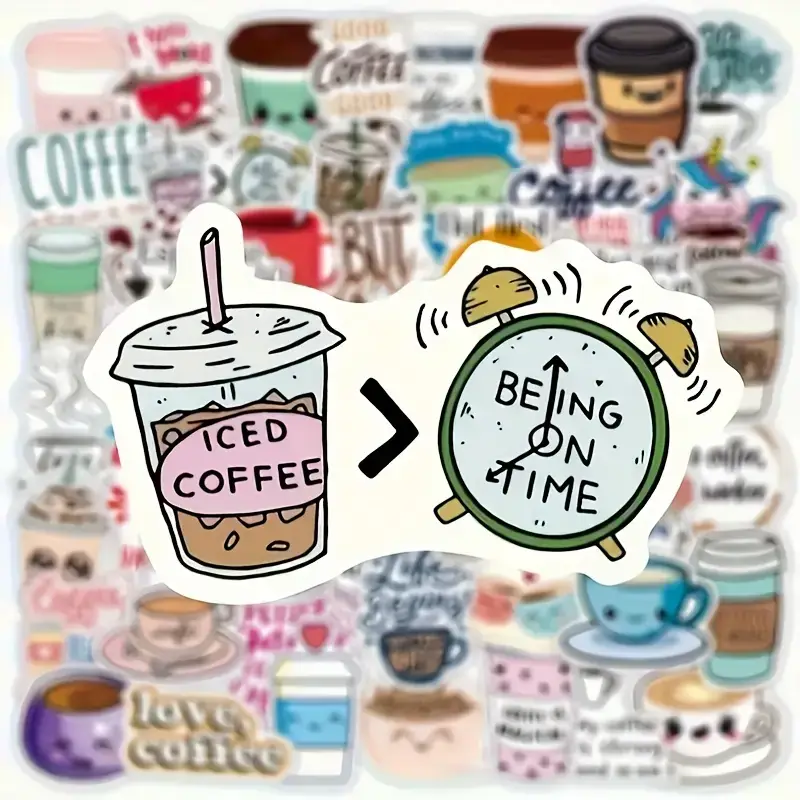 Magnifique Hearts - Wholesale Sticker - Cute Coffee-Themed Sticker Pack – Fun & Aesthetic Designs1