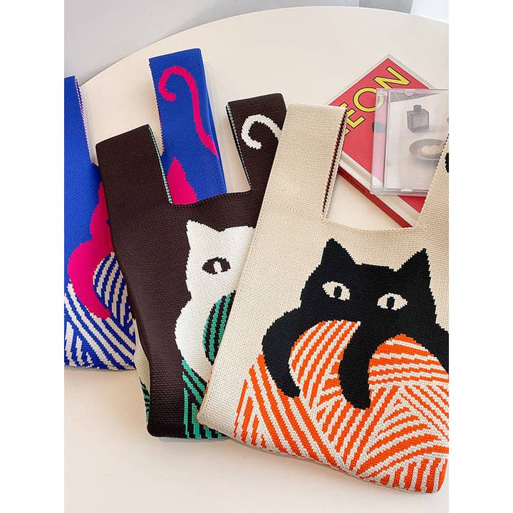 FurDecoration - Wholesale Tote Bag - Women's - Contrast Color Streamer Woven Bags Handbag4