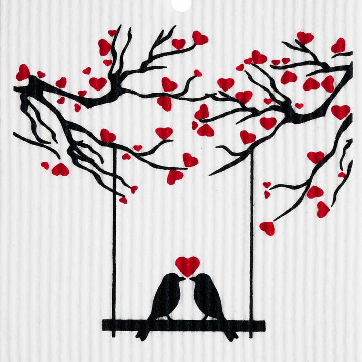 Love Birds Swedish Wash Towel for wholesale by Talla Imports