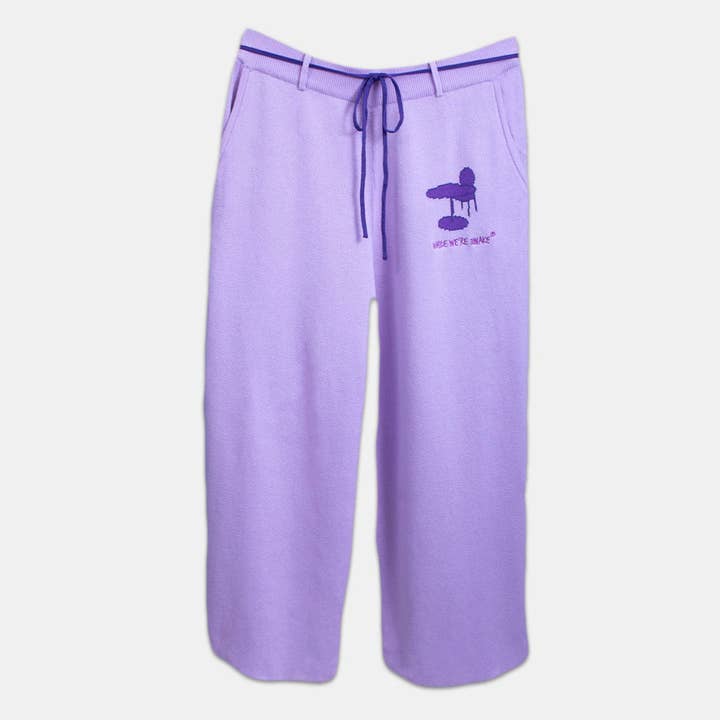 Lila stickade byxor för wholesale av WHILE WE'RE aWAKE