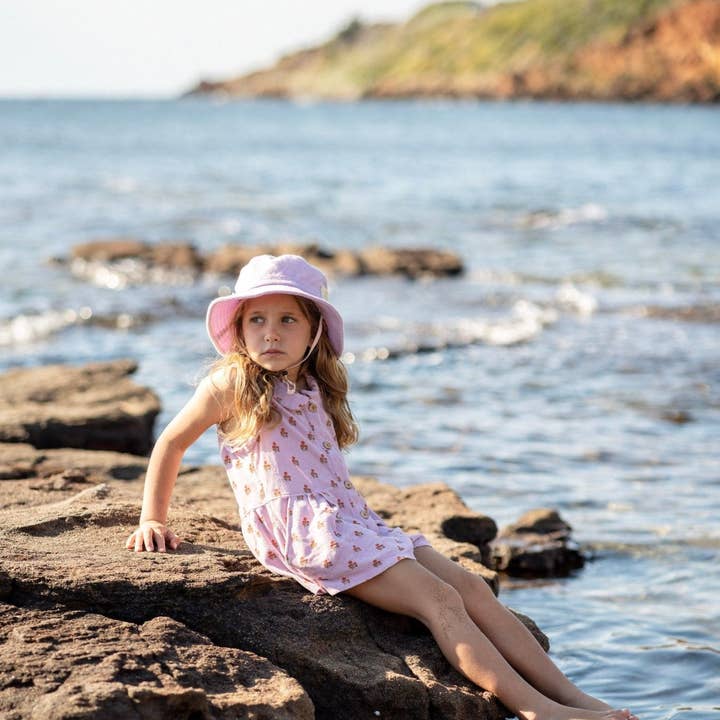 Acorn Kids - Wholesale Bucket hat – kids - Lavender Terry Towelling Bucket Hat11